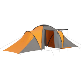 Camping Tent 6 Persons Grey and Orange - Giant Lobelia