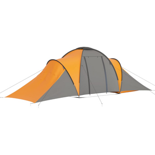 Camping Tent 6 Persons Grey and Orange - Giant Lobelia