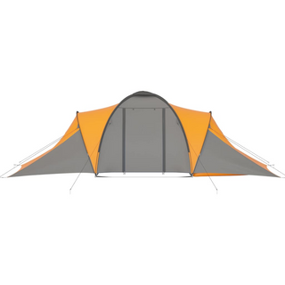 Camping Tent 6 Persons Grey and Orange - Giant Lobelia