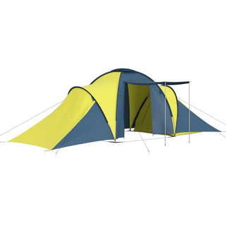 Camping Tent 6 Persons Blue and Yellow - Giant Lobelia