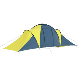 Camping Tent 6 Persons Blue and Yellow - Giant Lobelia