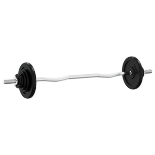 Barbell with Plates Set 30 kg Cast Iron & Chrome Plated Steel - Giant Lobelia