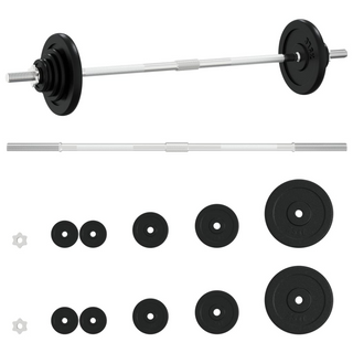 Barbell with Plates Set 30 kg Cast Iron - Giant Lobelia