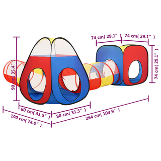 vidaXL Children Play Tent Multicolour 190x264x90 cm - Giant Lobelia