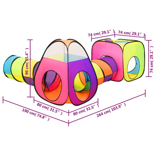 vidaXL Children Play Tent Multicolour 190x264x90 cm - Giant Lobelia