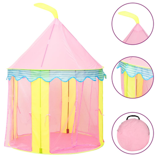 vidaXL Children Play Tent Pink 100x100x127 cm - Giant Lobelia