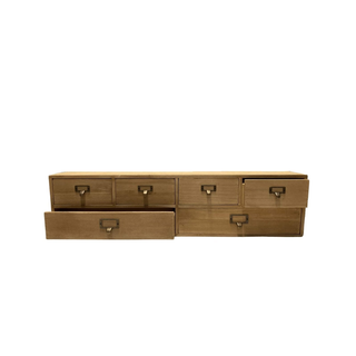 Wide 6 Drawers Wood Storage Organizer 80 x 15 x 20 cm - Giant Lobelia