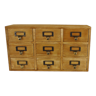 9 Drawer Triple Level Small Storage Unit, Trinket Drawers - Giant Lobelia