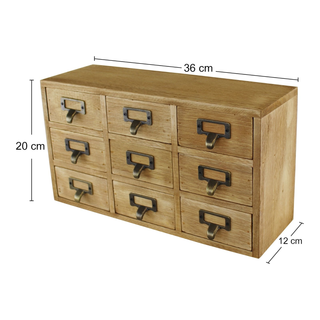 9 Drawer Triple Level Small Storage Unit, Trinket Drawers - Giant Lobelia