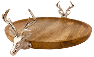 Wooden Stag Tray 33.5cm - Giant Lobelia