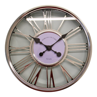 Large Silver Wall Clock 45cm - Giant Lobelia