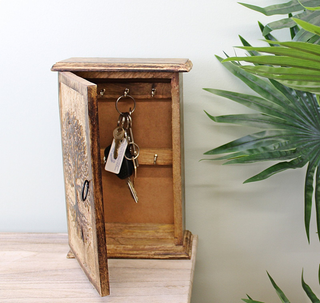 Tree of Life Hand Carved Key Box - Giant Lobelia