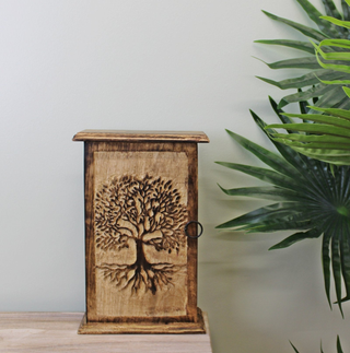 Tree of Life Hand Carved Key Box - Giant Lobelia