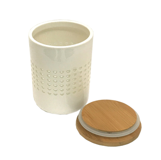 Heart Cut Out Storage Canister With Wood Lid - Giant Lobelia