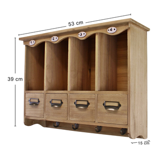 Wooden Wall Hanging Storage Unit - Giant Lobelia