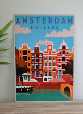 Vintage Metal Sign - Retro Advertising - Amsterdam Travel - Giant Lobelia