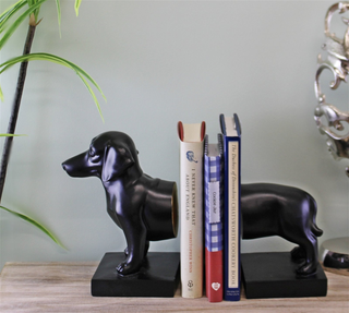 Sausage Dog Bookends, Black Finish - Giant Lobelia