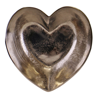 Silver Metal Heart Shaped Decorative Bowl - Giant Lobelia