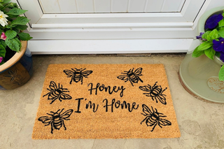 Coir Doormat with "Honey I'm Home" - Giant Lobelia