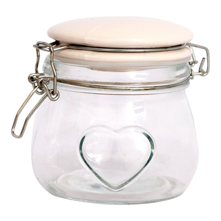Glass Storage Jar With Heart - Small - Giant Lobelia