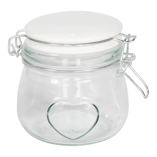 Glass Storage Jar With Heart - Small - Giant Lobelia