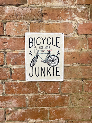 Metal Sign Plaque - Bicycle Junkie Bike - Giant Lobelia