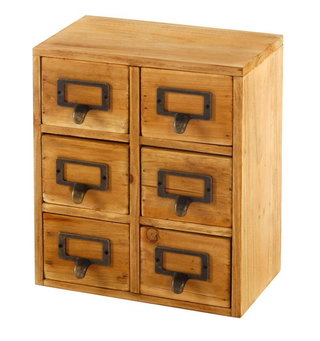 Storage Drawers (6 drawers) 23 x 15 x 27cm - Giant Lobelia