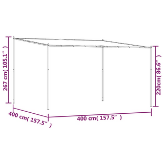 Gazebo Beige 4x4 m 180 g/m² Fabric and Steel - Giant Lobelia