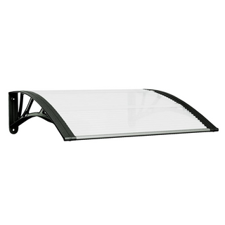 Door Canopy Black and Transparent 80x75 cm Polycarbonate - Giant Lobelia