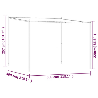 Gazebo Beige 3x3 m 180 g/m² Fabric and Steel - Giant Lobelia