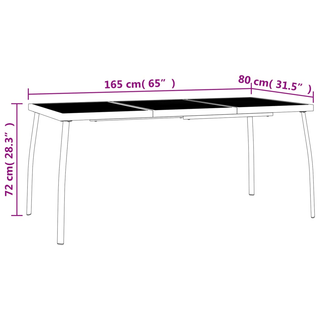 Garden Table Anthracite 165x80x72 cm Steel Mesh - Giant Lobelia