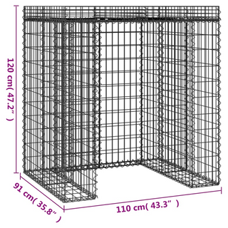 Gabion Wall for Garbage Bin 110x91x120 cm Galvanised Iron - Giant Lobelia