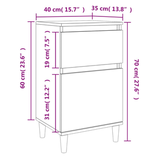 Bedside Cabinet White 40x35x70 cm - Giant Lobelia