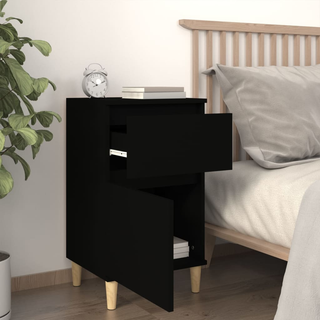 Bedside Cabinet Black 40x35x70 cm - Giant Lobelia