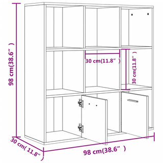 Book Cabinet Sonoma Oak 98x30x98 cm Engineered Wood - Giant Lobelia