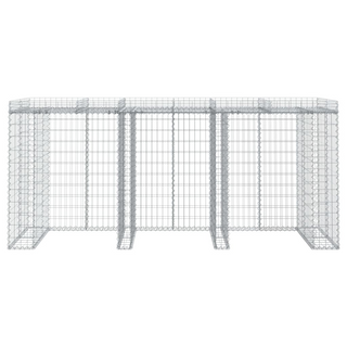 Gabion Wall for Garbage Bin 270x91x120 cm Galvanised Iron - Giant Lobelia