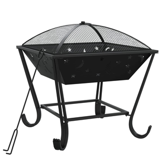 Fire Pit with Poker 50 cm XXL Steel - Giant Lobelia