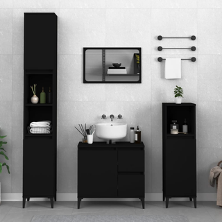 Bathroom Cabinet Black 65x33x60 cm Engineered Wood - Giant Lobelia