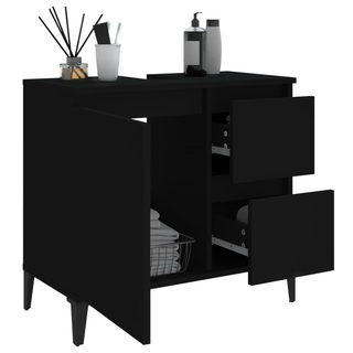 Bathroom Cabinet Black 65x33x60 cm Engineered Wood - Giant Lobelia