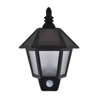 vidaXL Solar Wall Lamps 2 pcs with Motion Sensor Black - Giant Lobelia