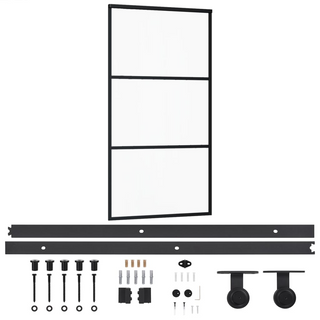 Sliding Door with Hardware Set ESG Glass&Aluminium 102x205 cm - Giant Lobelia