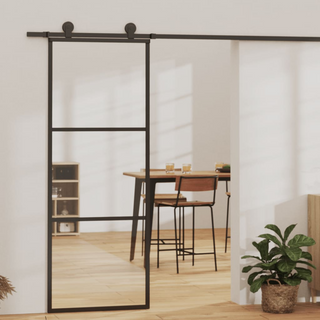 Sliding Door with Hardware Set ESG Glass&Aluminium 76x205 cm - Giant Lobelia