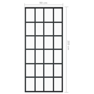 Sliding Door with Hardware Set ESG Glass&Aluminium 90x205 cm - Giant Lobelia