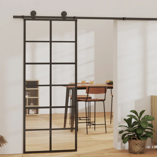 Sliding Door with Hardware Set ESG Glass&Aluminium 76x205 cm - Giant Lobelia