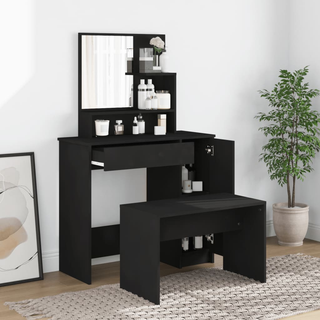 vidaXL Dressing Table Set Black 86.5x35x136 cm - Giant Lobelia