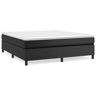 Box Spring Bed Frame Black 180x200cm 6FT Super King Faux Leather - Giant Lobelia