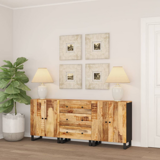 vidaXL Sideboards 3 pcs Rough Mango Wood - Giant Lobelia