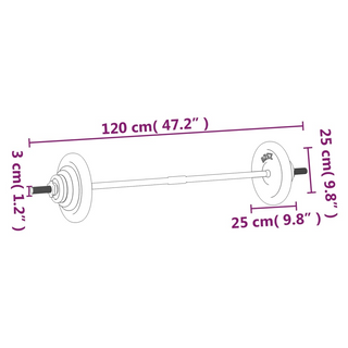 Barbell with Plates 60 kg Cast Iron - Giant Lobelia