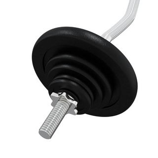 Barbell with Plates 60 kg Cast Iron & Chrome Plated Steel - Giant Lobelia