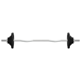 Barbell with Plates 90 kg Cast Iron & Chrome Plated Steel - Giant Lobelia